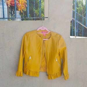 Yellow/Mustard Vegan Leather Jacket